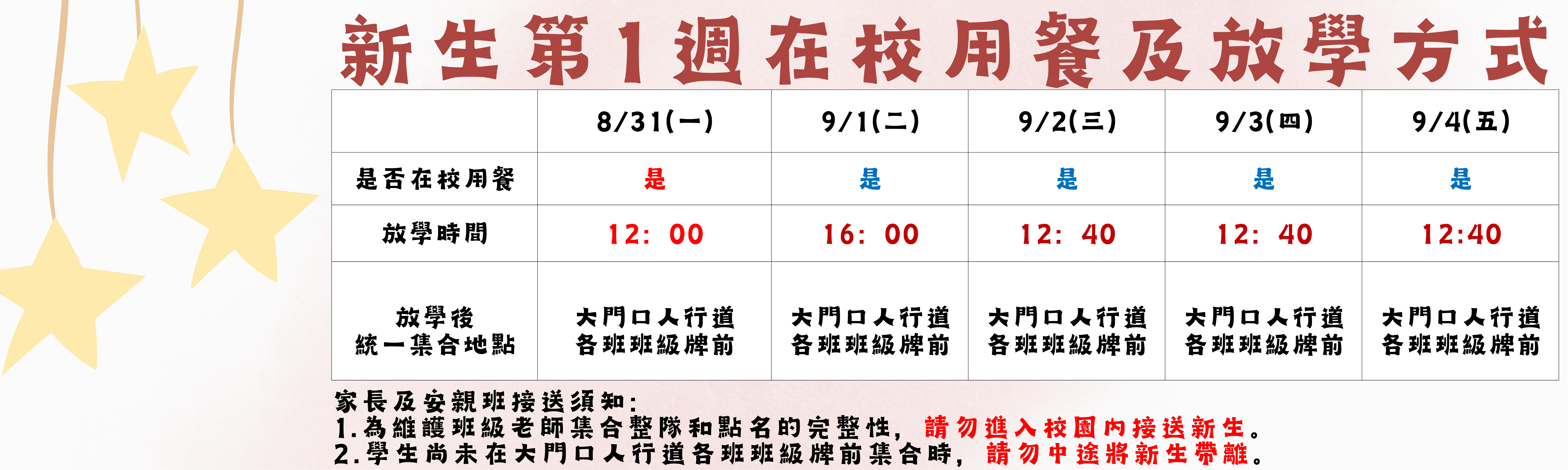 一年級第一週接送宣導